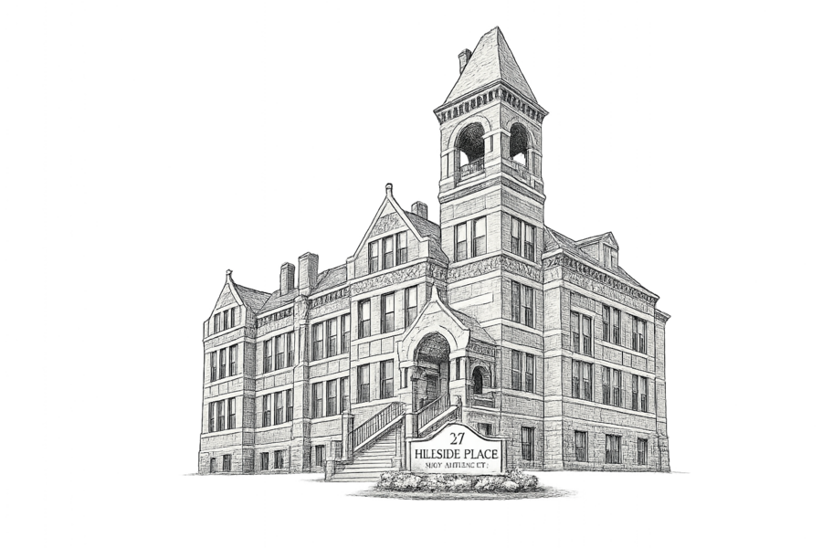 Illustration of the historic Hillside Place building, 27 Hillside Place